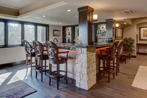 basement remodel with wet bar and microwave | fbc remodel