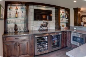 basement remodel with wet bar and microwave | fbc remodel