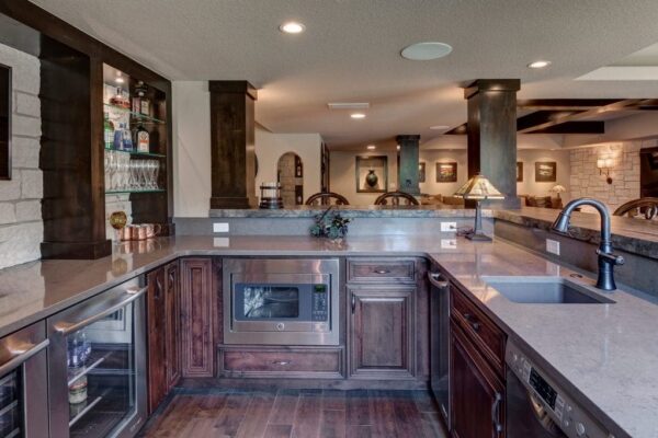 basement remodel with wet bar and microwave | fbc remodel