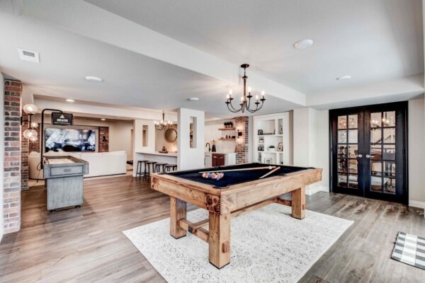 Farmhouse Basement Remodel | Wet Bar | Bookshelf Door | Game Room | Wine Cellar | FBC Remodel