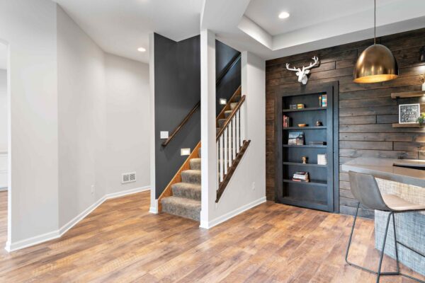 Eclectic Basement Remodel | Bookcase Door | Stairway | FBC Remodel