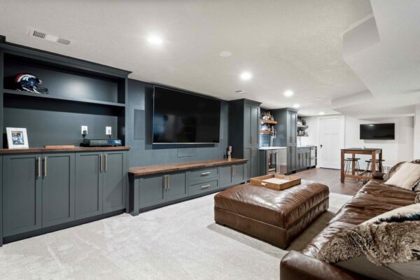 Transitional Basement Remodel | Home Theater | Wet Bar | FBC Remodel