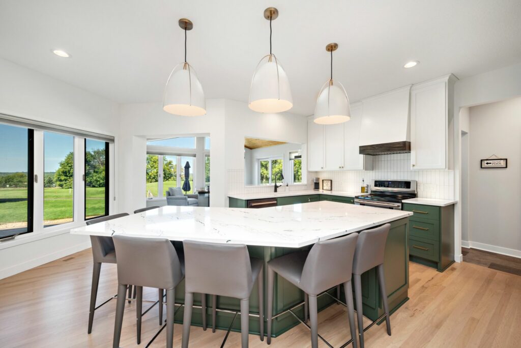 Transitional/Modern Whole Home Remodel | Kitchen, Cabinets, Countertops, Seating Area | FBC Remodel