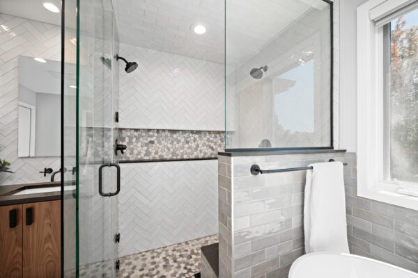 Transitional/Eclectic Bathroom Remodel | Primary Bathroom, Freestanding Tub, Shower | FBC Remodel