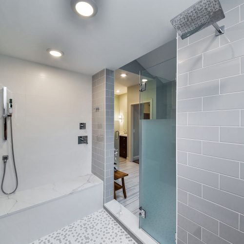 bathroom remodel | glass tinted door | walk in shower |fbc remodel